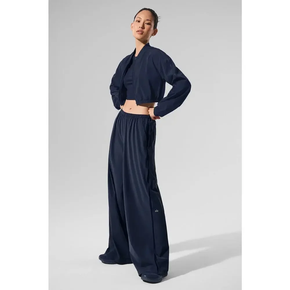 Alo Yoga Breezy Wide Leg Pants Regular Length XS Navy EUC $158 Retail Sold Out - Picture 15 of 16